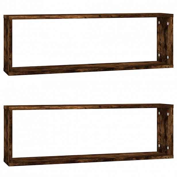vidaXL Nástěnné obdélníkové police 2 ks kouřový dub 80 x 15 x 26,5 cm