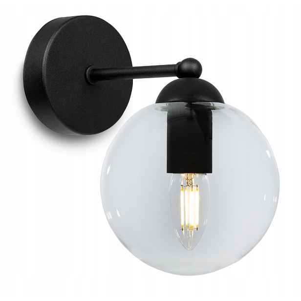 Elegantní Nástěnná Lampa Skleněná Koule Výběr Led