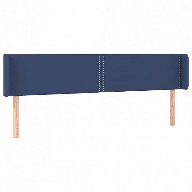 vidaXL Čelo postele typu ušák modré 183x16x78/88 cm textil