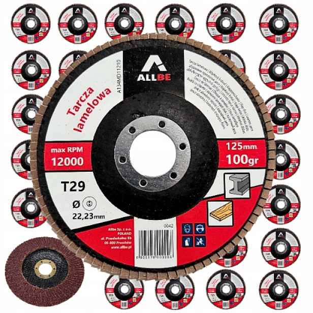 100 X Kotouč Na Broušení Kovu Dřeva 125 Listová Lamela P100 125 MM