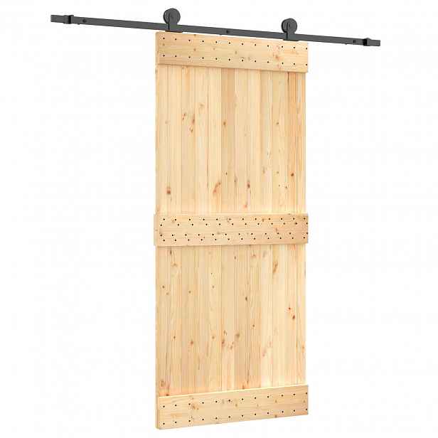 vidaXL Posuvné dveře 90 x 210 cm Masivní borové dřevo (neupravené)