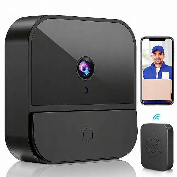 Bezdrátový Dveřní Zvonek S Kamerou, Wifi Zvonek 1080P, Změna Hlasu