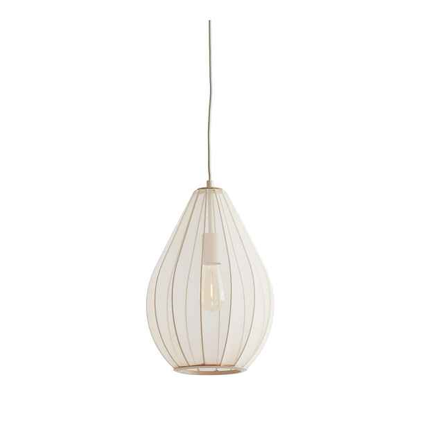 Béžové závěsné svítidlo s textilním stínidlem ø 28 cm Itela – Light & Living