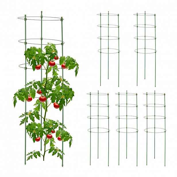 Relaxdays OPORA Zelená ocel plast 6dílná-sada 90 cm