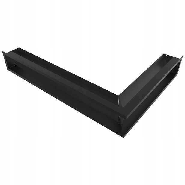 Ventilační mřížka do krbu Luft rohová levá 76,6x54,7x12 černá Slim