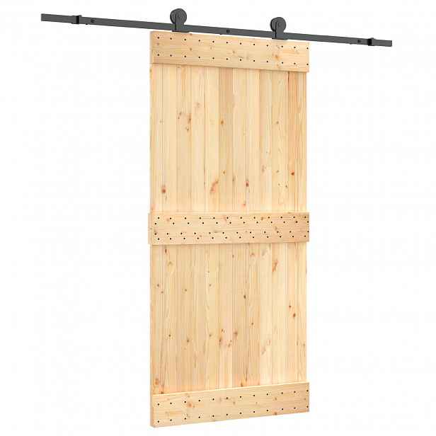 vidaXL Posuvné dveře Přirozená a černá 95 x 210 cm