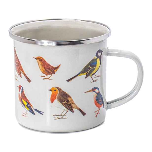 Bílý/hnědý hrnek 310 ml Vintage Birds – Sass & Belle