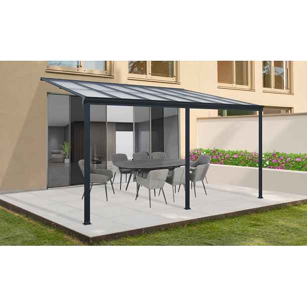 Hliníková pergola BestBerg PZ-13A / 13 m² / šedá