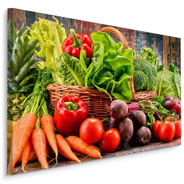 Moderní obraz na plátně do kuchyně Košík Čerstvé Zeleniny Varianta: 40x30