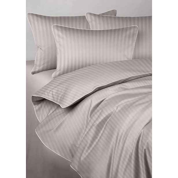 Povlečení damašek latte béžový s bílým lemováním Maro Home 160x200