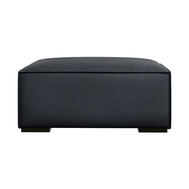Tmavě modrá kožená podnožka Madame – Windsor & Co Sofas