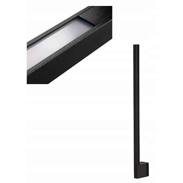 Venkovní Led lampa nástěnná fasádní Yalte 8W teplá bílá 60cm černá