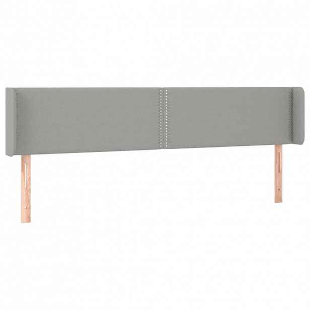 vidaXL Čelo postele typu ušák světle šedé 203x16x78/88 cm textil