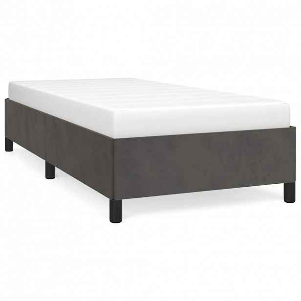 vidaXL Rám postele bez matrace tmavě šedý 90 x 200 cm samet
