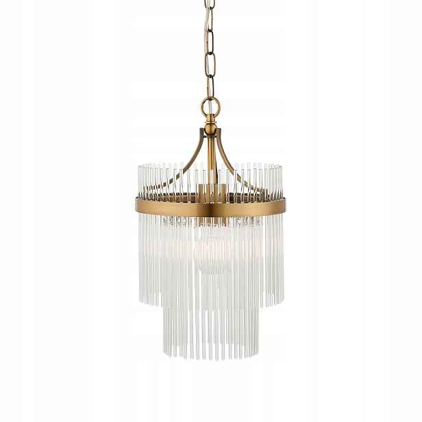 Endon Závěsná lampa Art Deco Mosazná E27 Skleněné tyčinky 10W