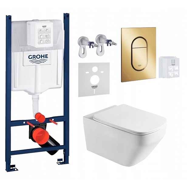 Grohe Rapid Sl s Wc mísou Imprese Naron Tornado a zlatým tlačítkem