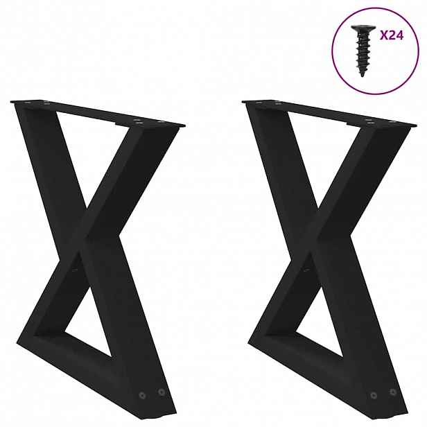 vidaXL Nohy konferenčního stolku 2 ks černé 50 x (42-43,3) cm ocelové