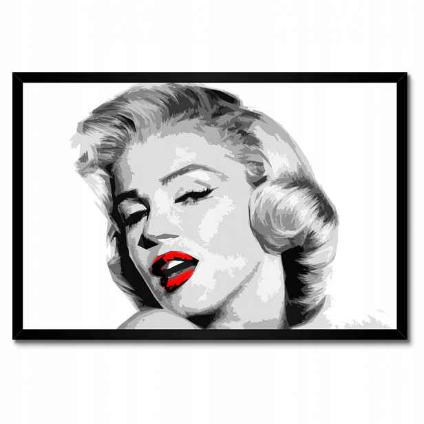Plakáty v rámu 60x40 Marilyn červené rty
