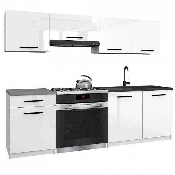 B BELINI GROUP KUCHYŇSKÁ LINKA Italia 1 180 cm, s pracovními deskami, Bílá lesklá