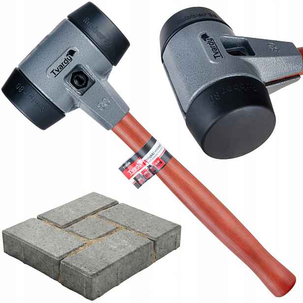 Gumové Kladivo, Měkké Dlažební Kladivo T00411 80 MM 490 MM 3,2 Kg Tvardy