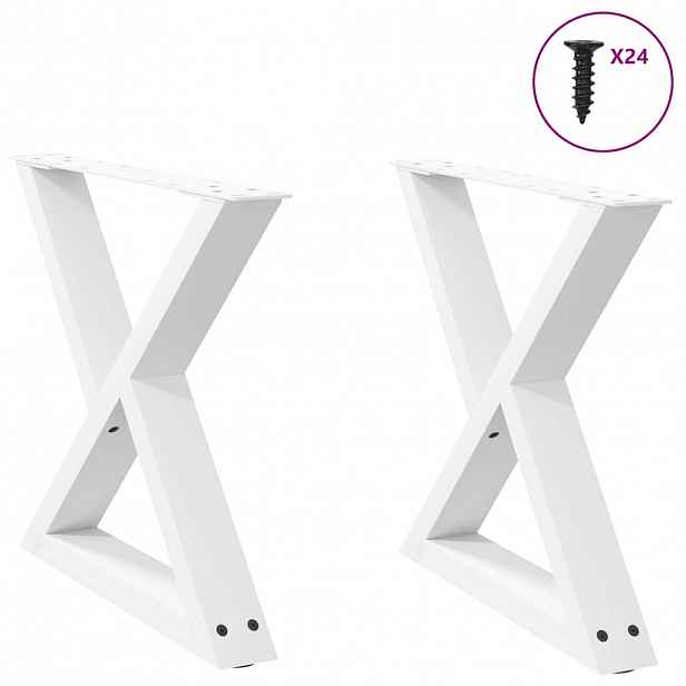 vidaXL Nohy konferenčního stolku 2 ks bílé 50 x (42-43,3) cm ocelové