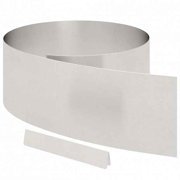 vidaXL Okraj trávníku 450 x 25 cm Nerezová ocel Stříbrná