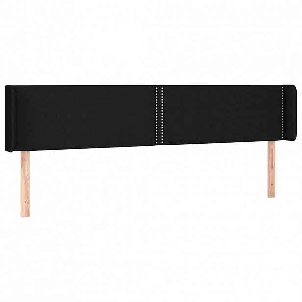 vidaXL Čelo postele typu ušák černé 203 x 16 x 78/88 cm textil