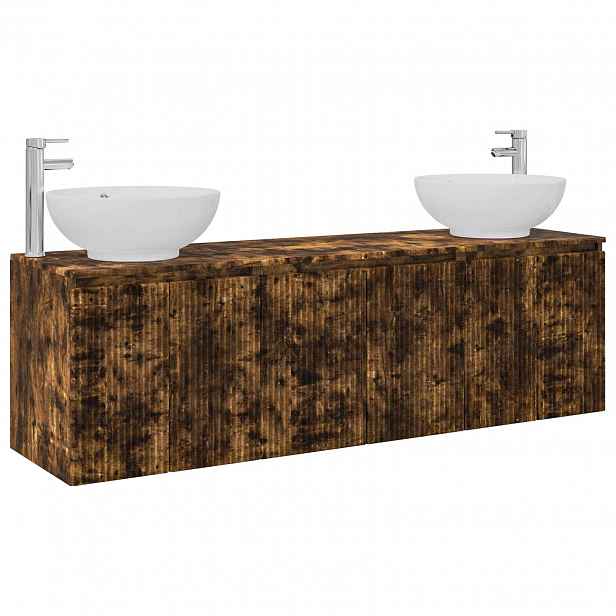 vidaXL Sada koupelnových skříněk 3 ks Kouřový dub 49,5 x 44,5 x 65 cm
