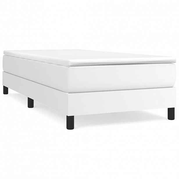 vidaXL Box spring postel s matrací bílá 80 x 200 cm umělá kůže