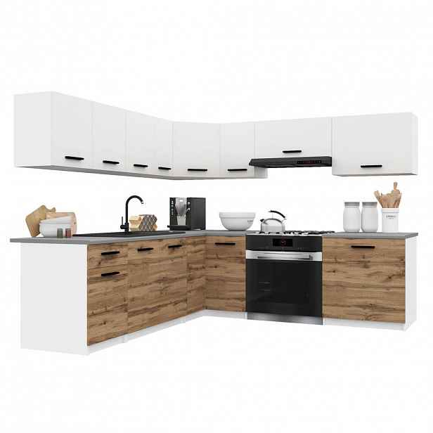 B BELINI GROUP KUCHYŇSKÁ LINKA Italia 7 420 cm , s pracovními deskami, Bílo-zlatohnědá matná