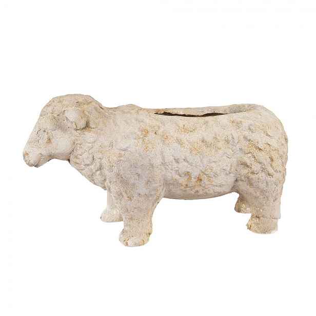 Béžový antik dekorační květináč ovečka Farm Brocante - 48*19*26 cm Clayre & Eef