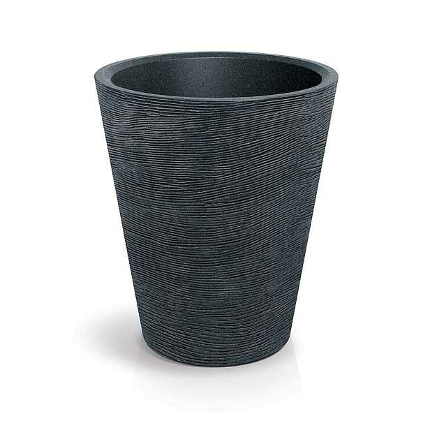 Prosperplast Plastový květináč TUBRAN ROUND černý granit, varianta 60 cm