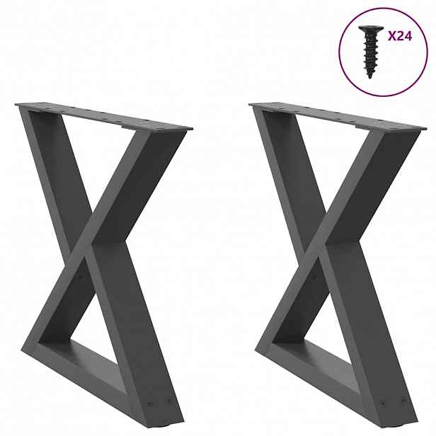 vidaXL Nohy konferenčního stolku 2 ks antracitové 50 x (42-43,3) cm ocelové