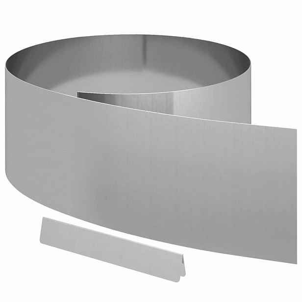 vidaXL Okraj trávníku 450 x 25 cm Pozinkovaná ocel Stříbrná