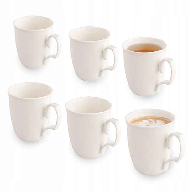 Sada hrnků na kávu 6 ks z porcelánu MariaPaula Ecru 360 ml