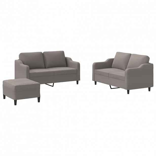 vidaXL 3dílná sedací souprava s poduškami taupe textil