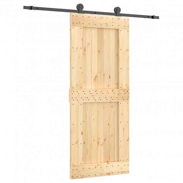 vidaXL Posuvné dveře Přirozená a černá 85 x 210 cm