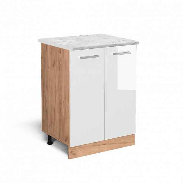 Vicco SPODNÍ SKŘÍŇKA KUCHYŇSKÉ LINKY R-Line Bílá vysoký lesk 60 cm PD Mramor