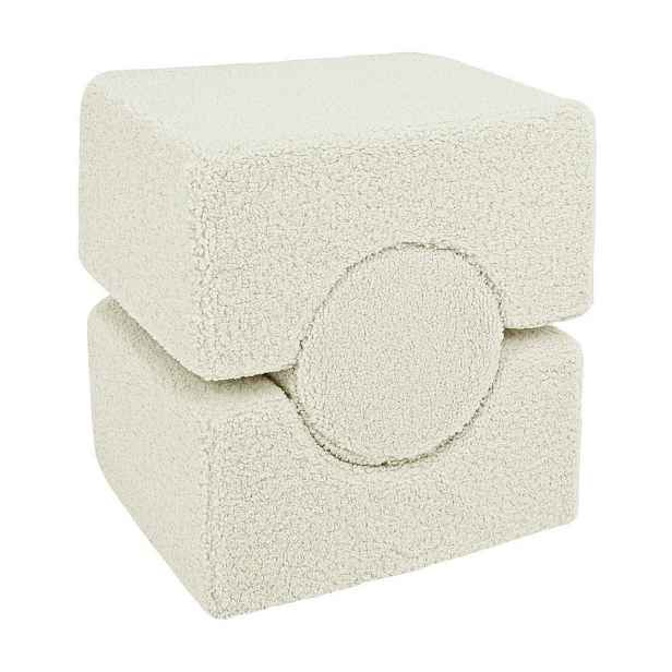 Bílé pěnové hřiště 3 ks z materiálu bouclé výška 30 cm 83x45 cm – Meowbaby