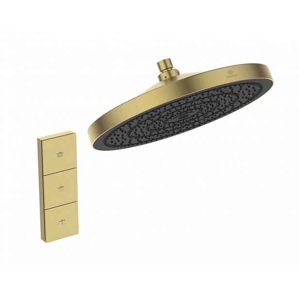 Ideal Standard Idealrain Solos - Hlavová sprcha, průměr 30 cm, 3 proudy, kartáčované zlato A7889A2