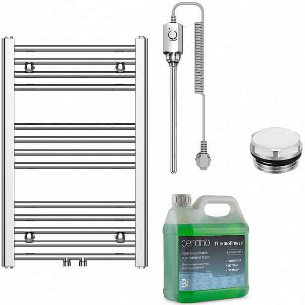 Koupelnový elektrický radiátorový set Benito - 300W - chrom - 700x450 mm