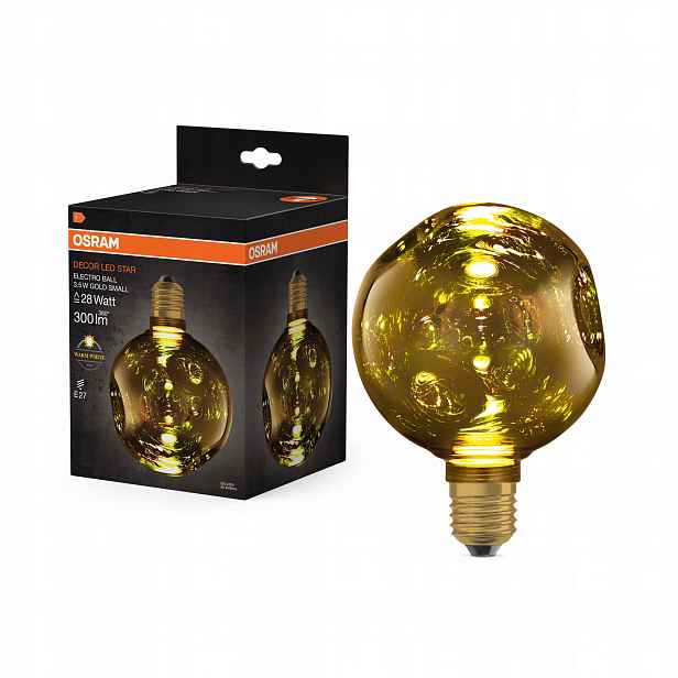 Led žárovka E27 Kula 3.5W 300lm 2700K Zlatá Dekorativní Electro Glass S