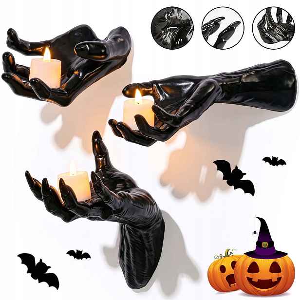 Nástěnné Ruce Halloweenská Dekorace 3 Ks Rukou, Věšák Na Klíče A Šperky