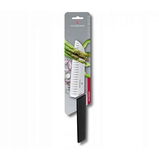 Nůž Santoku Victorinox Swiss Modern 17 cm černý