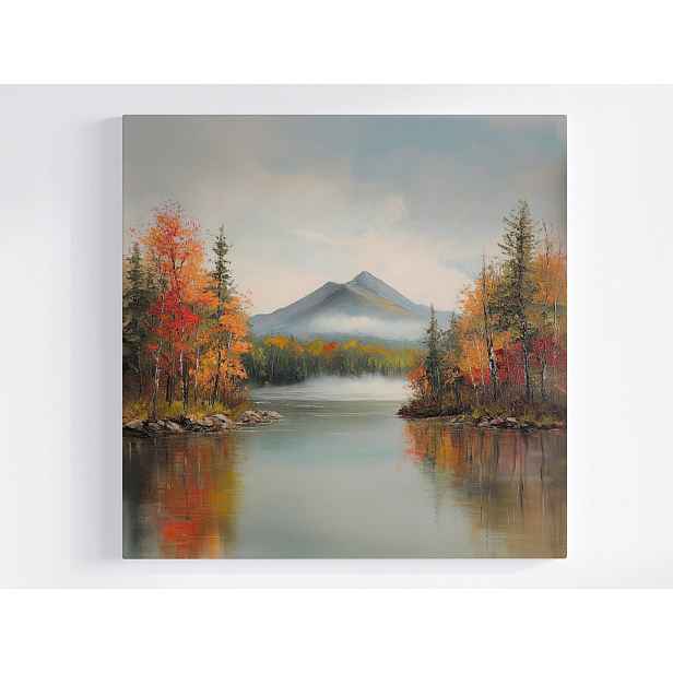 Obraz Na Plátně Canvas Krajina Hory Les Jezero Řeka Podzim Mlha 50x50