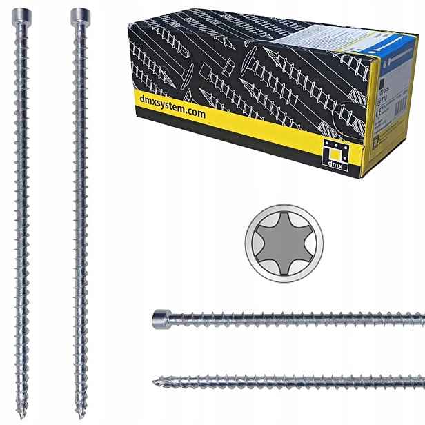 Tesařské vruty 6x140 kalené, plný závit Cpw, válcový závit 100 Ks