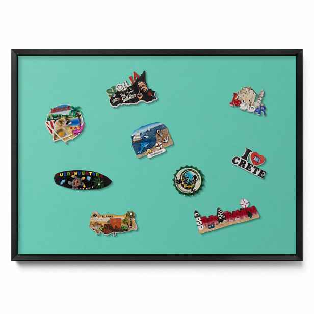 TULUP MAGNETICKÁ TABULE 70x50 cm černý rám – Olivová barva