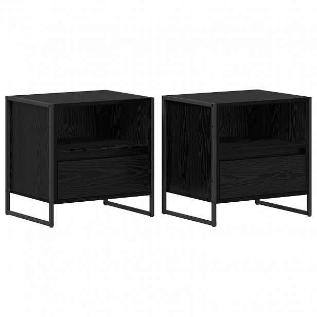 vidaXL Noční stolek 2 ks Černý dub 50 x 39,5 x 50 cm Kompozitní dřevo