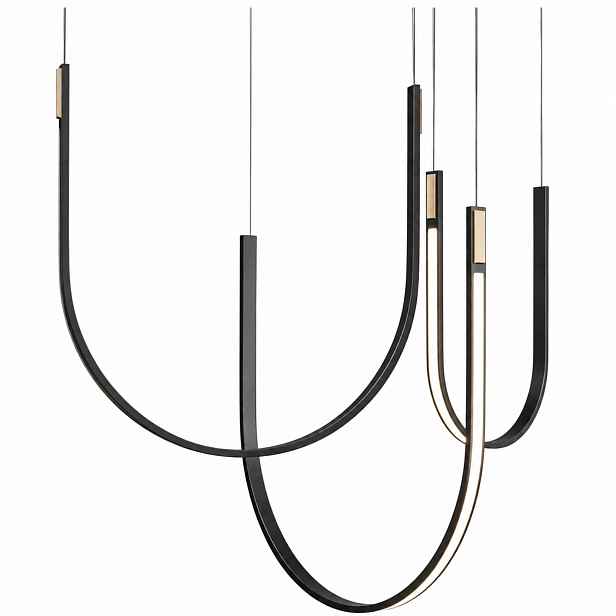 Závěsná stropní lampa Černá Led Lustr Moderní Minimalistický 80W