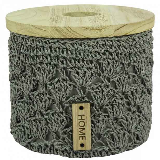 Koš kulatý háčkovaný BXA23-1CD M 21CM H18CM